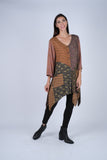 224611 Bohemian Patchwork Asymmetrical Rayon Tunic