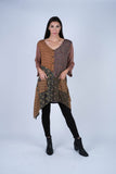 224611 Bohemian Patchwork Asymmetrical Rayon Tunic