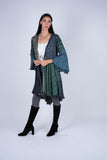 224641 Patchwork Bell Sleeve Rayon Cardigan