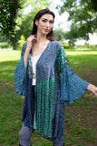 224641 Patchwork Bell Sleeve Rayon Cardigan