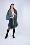 224641 Patchwork Bell Sleeve Rayon Cardigan