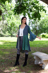 224641 Patchwork Bell Sleeve Rayon Cardigan