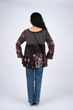 224673 Noir Collection Floral Patchwork Rayon Top