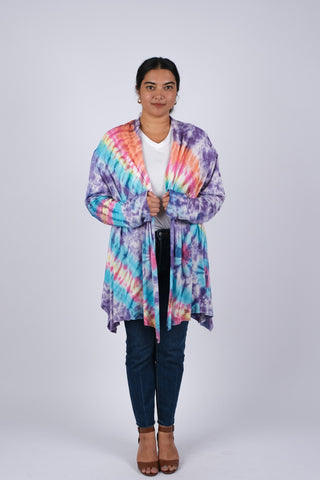 225315 Colorful Tie Dye Cardigan